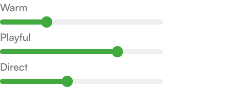 Brand voice sliders