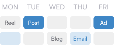 Four-week content calendar